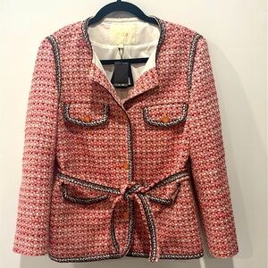 New, with tags Maje Venetia belted, tweed jacket